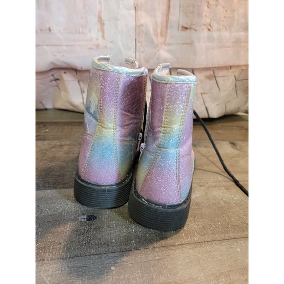Children's Place girl 1 boots sparkly glitter rainbow - Picture 5 of 8